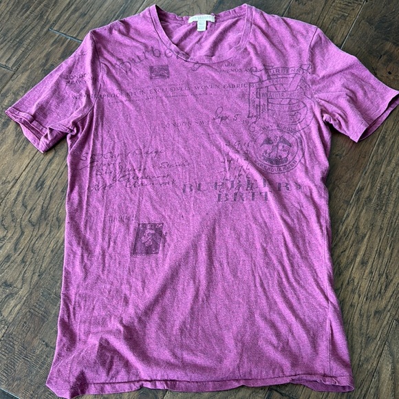 Authentic Burberry Brit Purple Graphic Logo T-Shirt - Picture 1 of 6